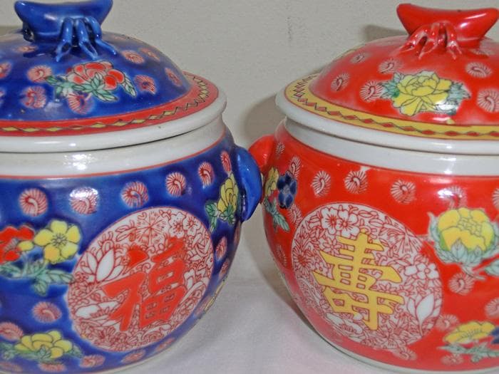 ☆中国美術☆中国陶磁器☆乾隆年製☆色絵☆福寿☆幾何学☆希少☆蓋付☆小物入れ☆