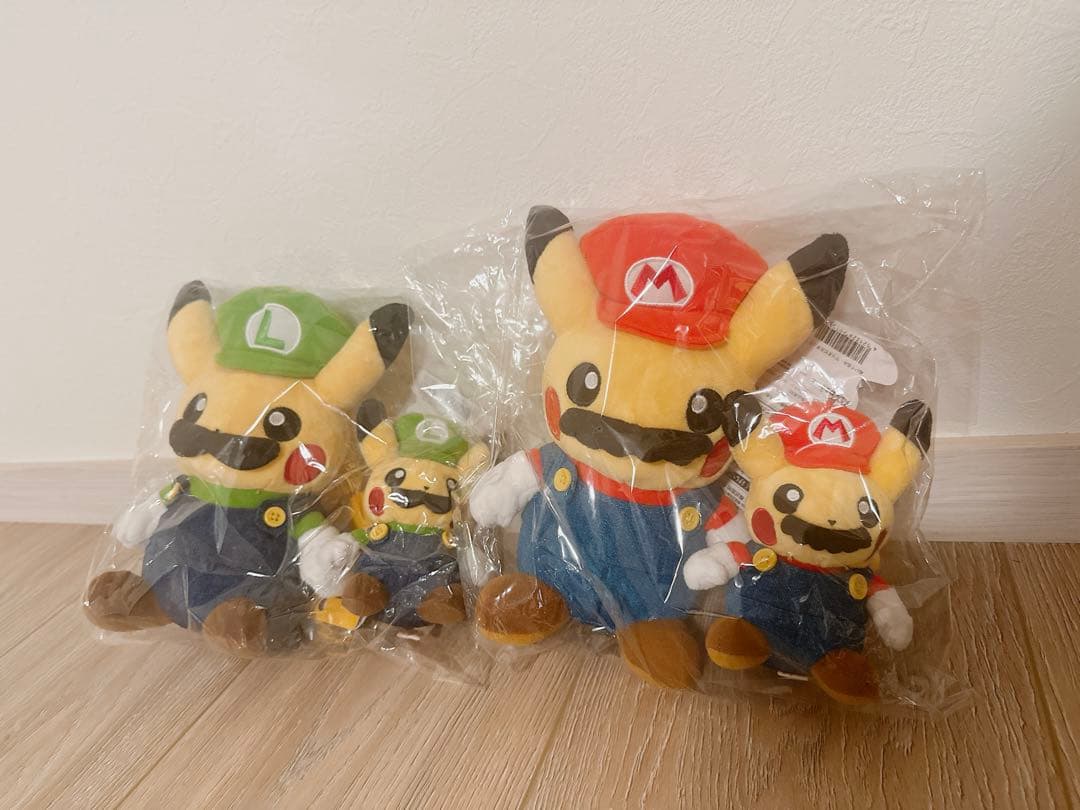 マリオピカチュウ・ルイージピカチュウ セット マスコット【タグ付き】