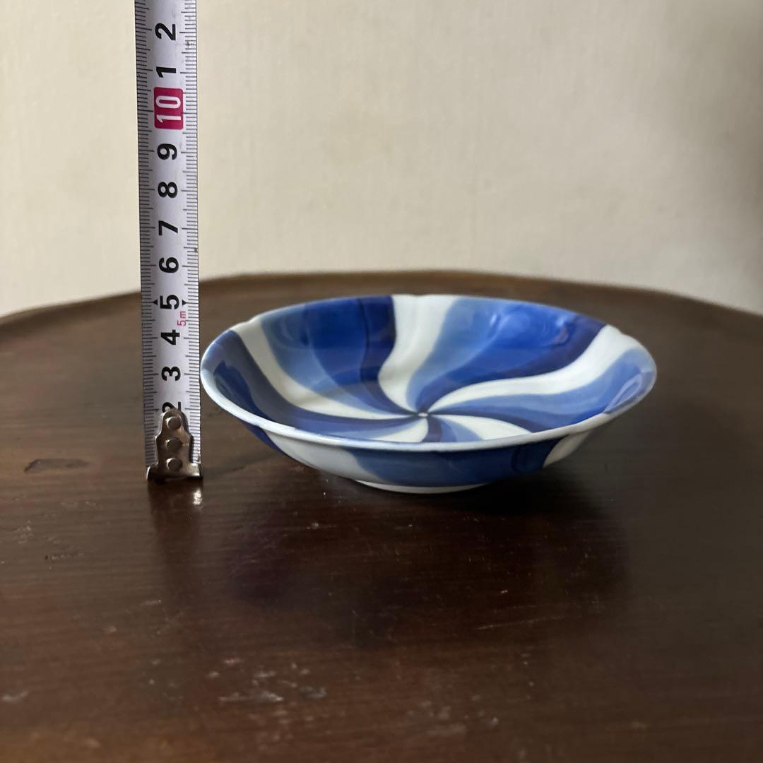 古伊万里染付捻り文 皿 2点 江戸明治 アンティーク 酒器 白洲正子