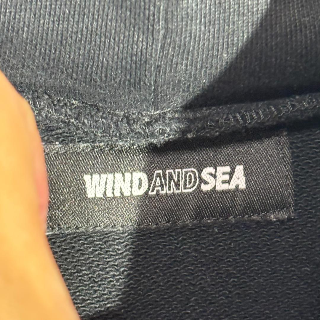WIND AND SEA ビッグロゴ バックプリント パーカー L ブラック