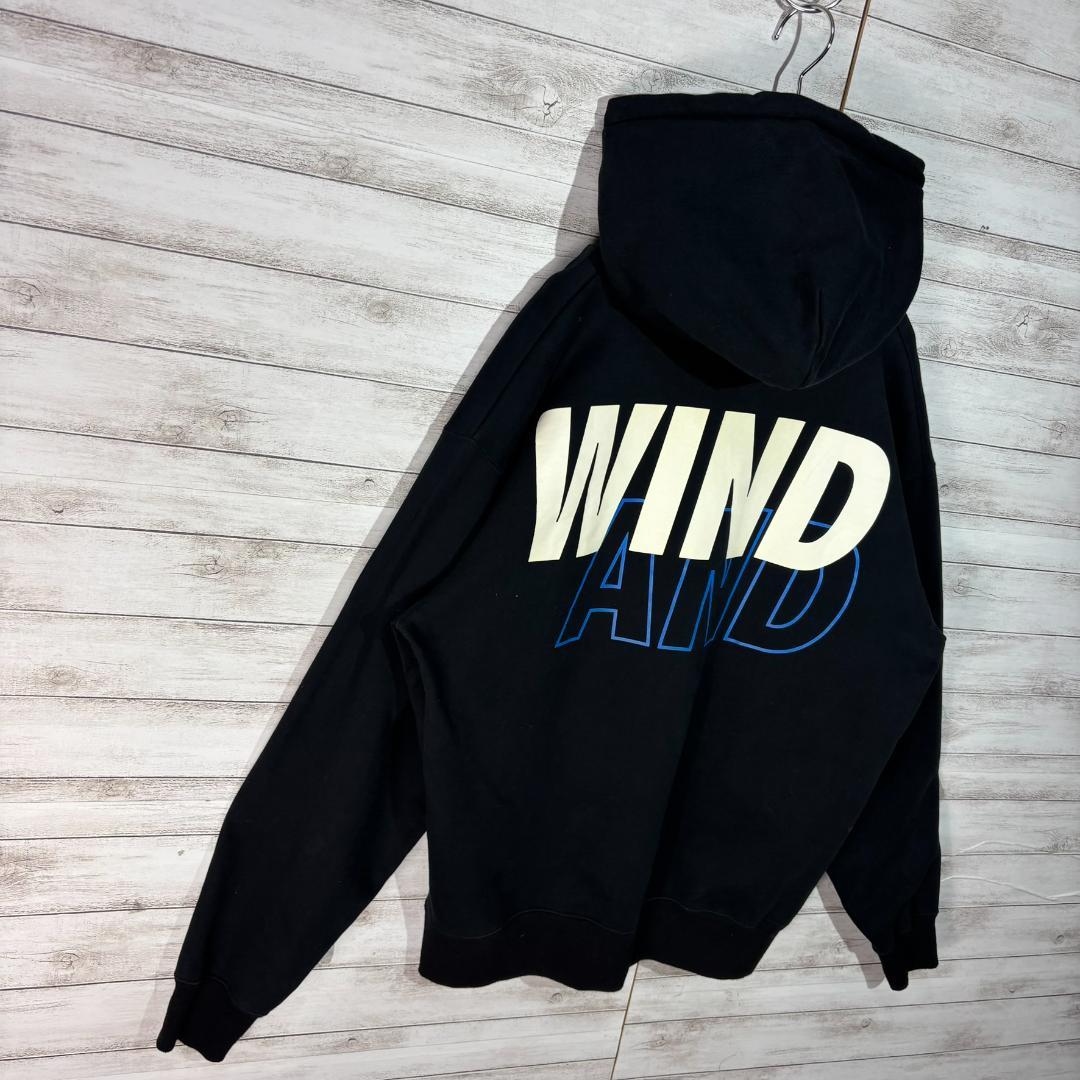 WIND AND SEA ビッグロゴ バックプリント パーカー L ブラック