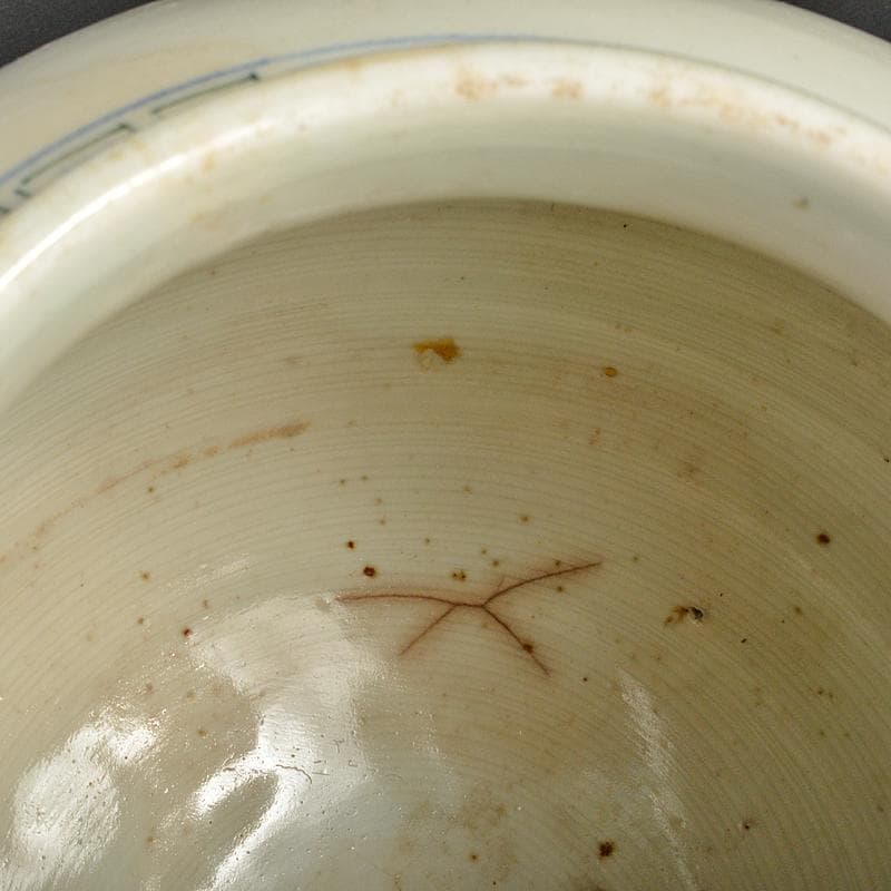 朝鮮美術　李朝　色絵　花文　壺　M　R7348B