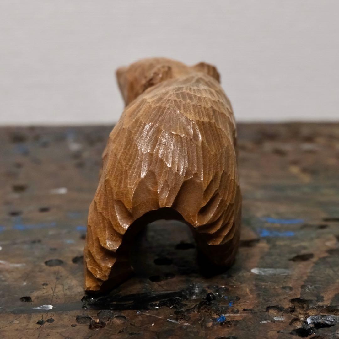 昭和レトロ 北海道 民藝 アイヌ 木彫熊 ガラス目 古道具 オブジェ