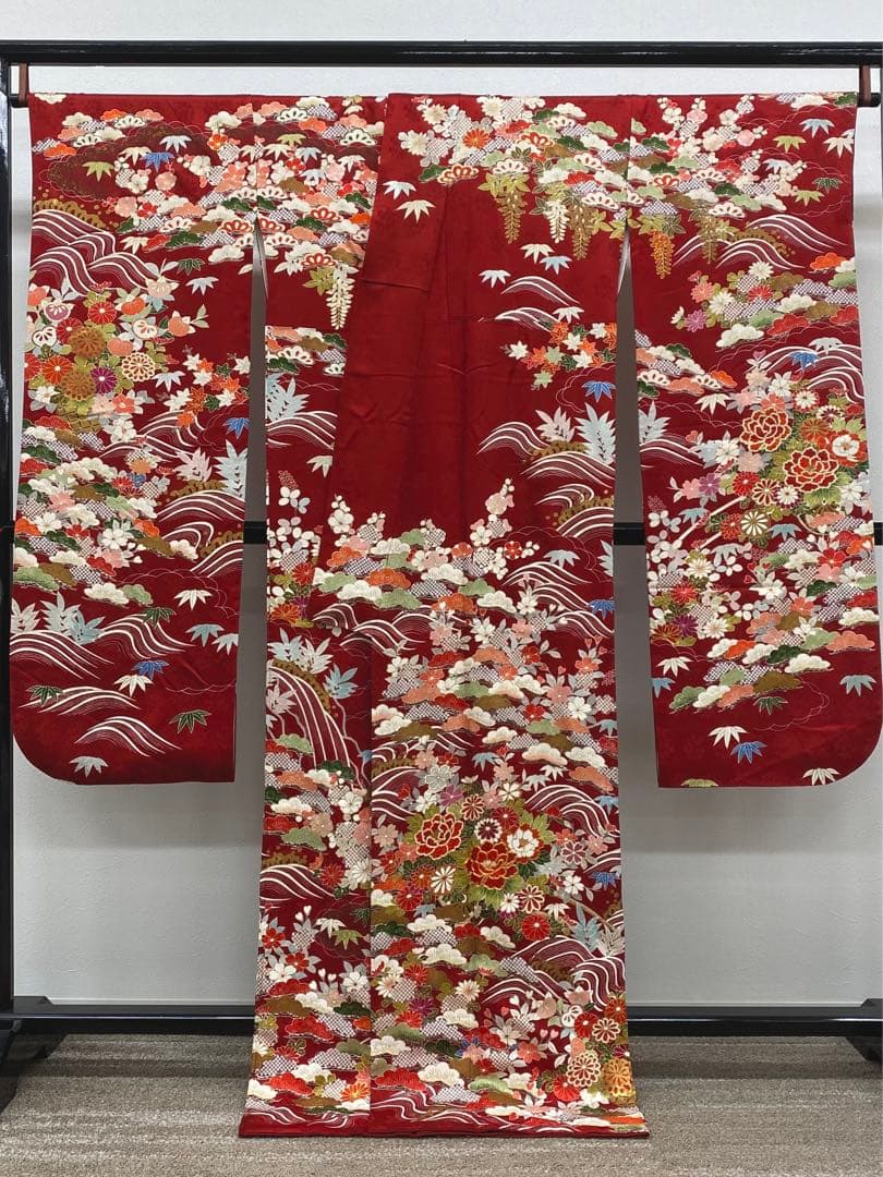 京友禅 型友禅 振袖 豪華 金駒 金彩 紋意匠 身丈170cm 最 安