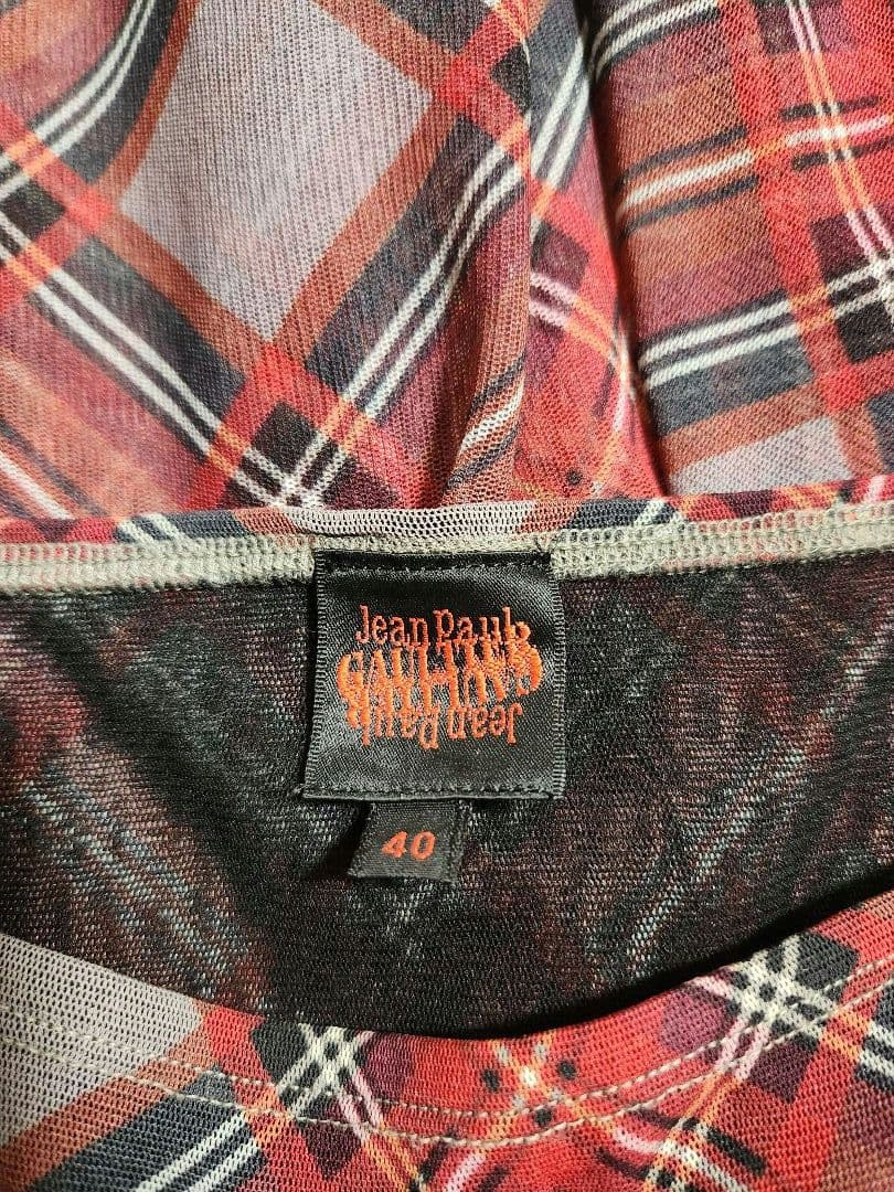 ジャンポール・ゴルチェアシンメトリースカート チェック柄　ペチコート付き