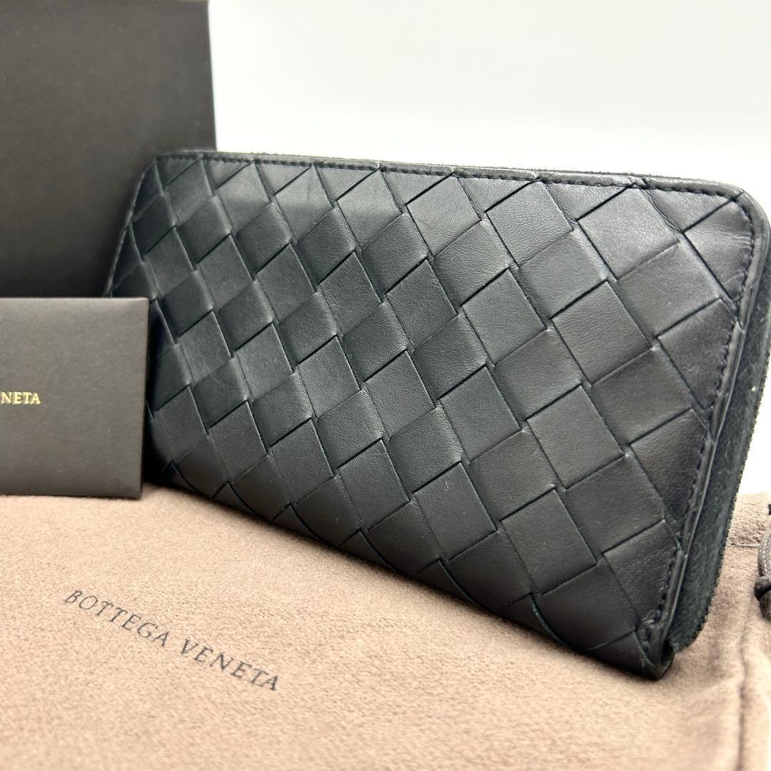 付属品完備 美品 ボッテガヴェネタ マキシイントレチャート 長財布