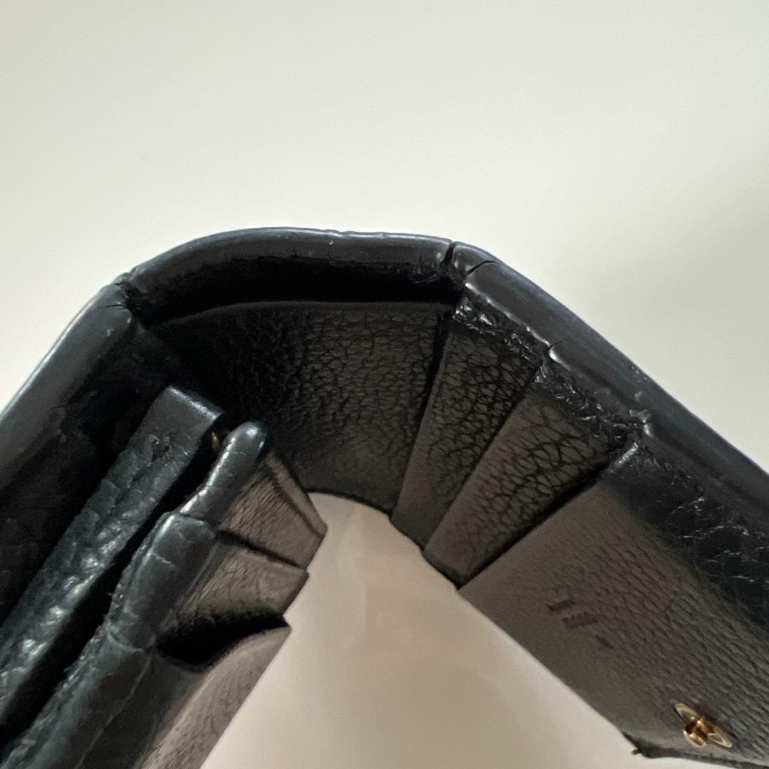 GUCCI 二つ折り財布 アニマリエ ビー ブラックレザー　蜂　ゴールド