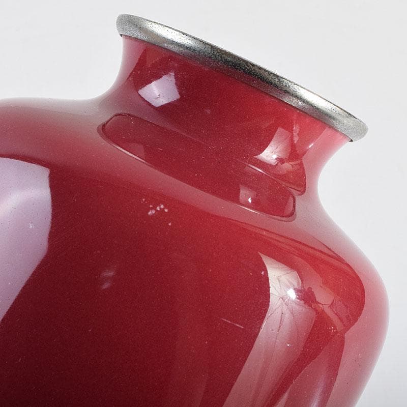 七宝焼 田村七宝工芸 カトレア文 花瓶 共箱 V R9421