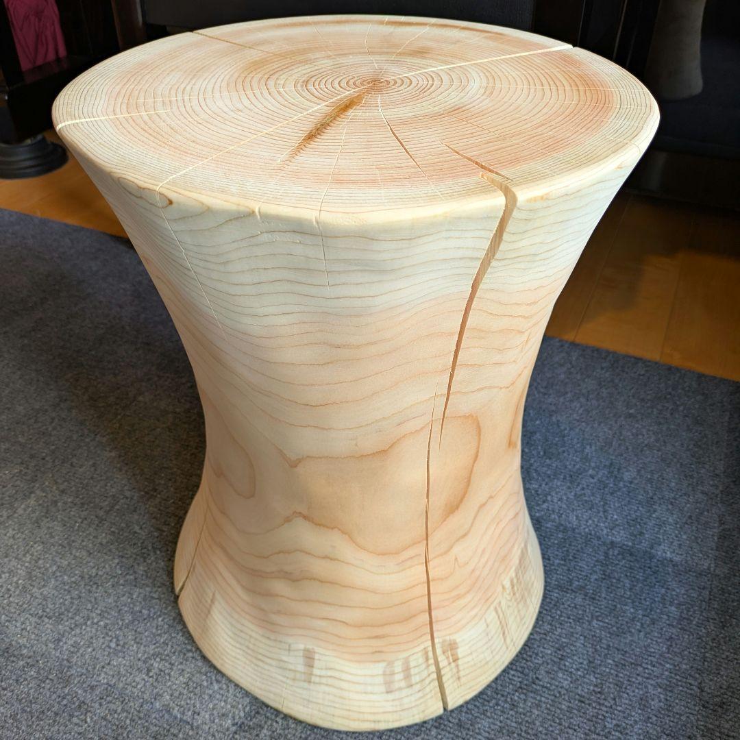 檜　丸太　椅子　スツール　テーブル　高さ約40.5㎝