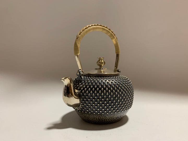 純銀製 霰打出 急須 銀瓶 煎茶道具
