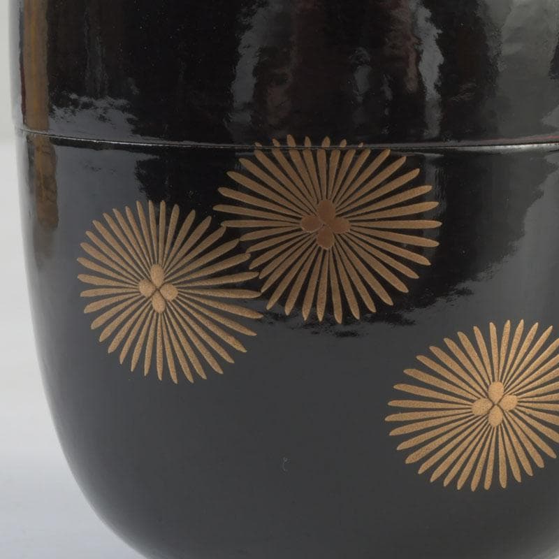 茶道具 山中塗 道場宗廣作 唐松文 一閑 大棗 仕覆付 共