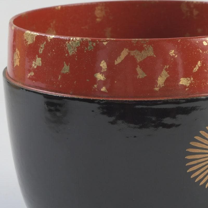 茶道具 山中塗 道場宗廣作 唐松文 一閑 大棗 仕覆付 共