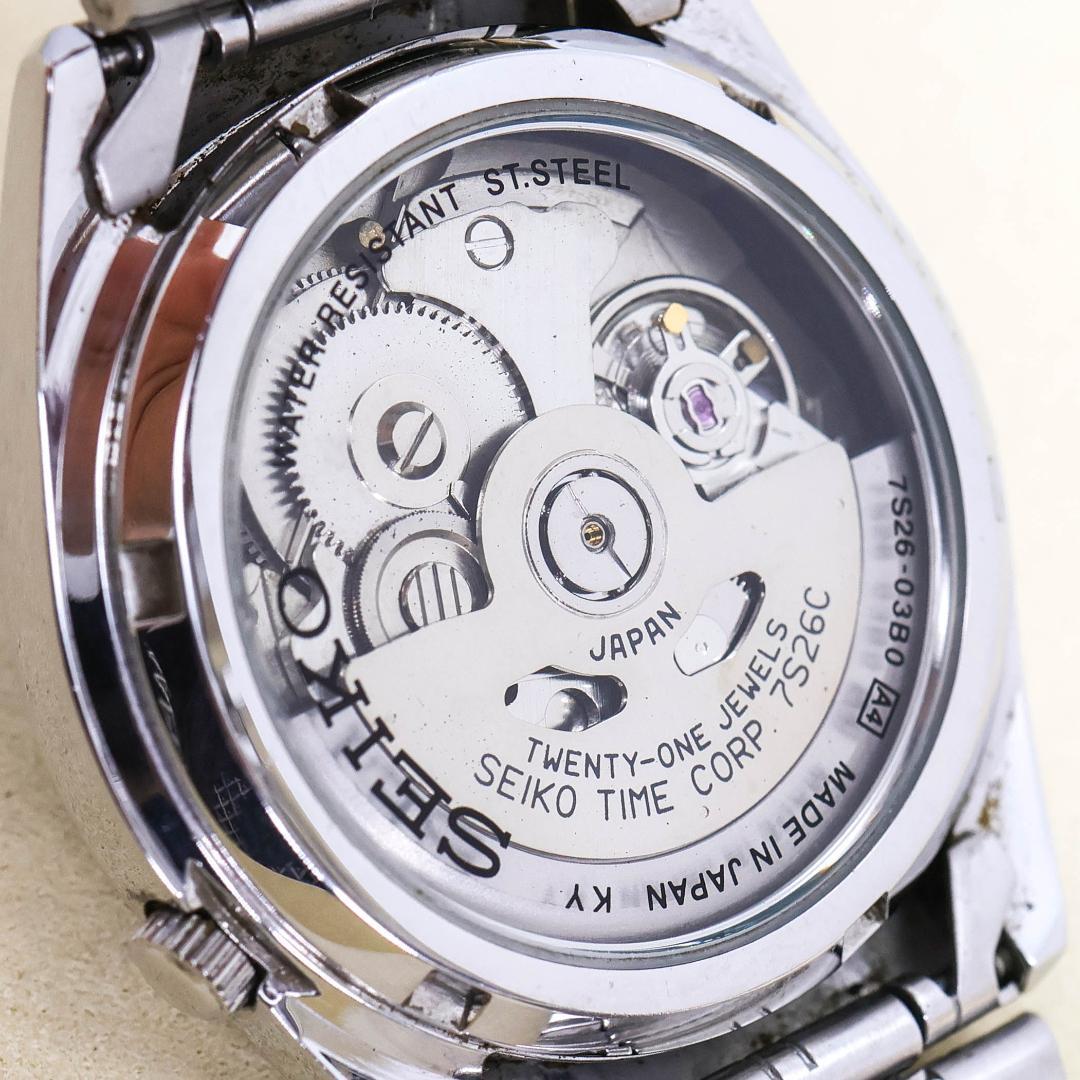 稼働 SEIKO 5 腕時計 機械式 自動巻き 裏スケ デイデイト 2555