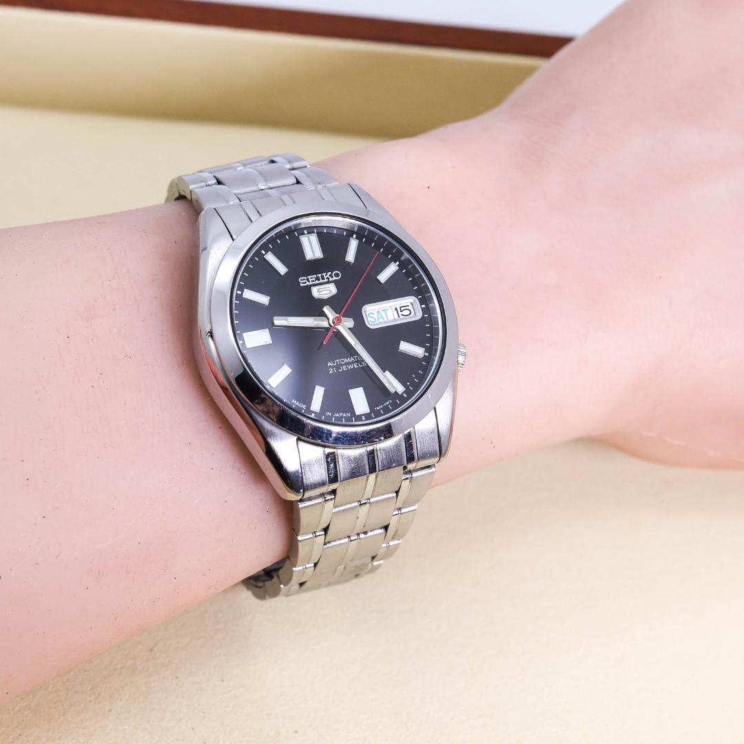 稼働 SEIKO 5 腕時計 機械式 自動巻き 裏スケ デイデイト 2555