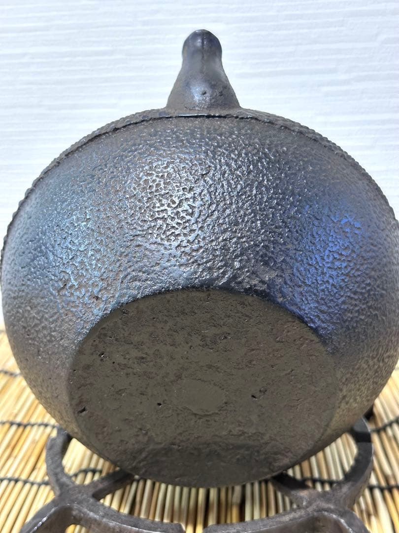 未使用品 龍敏堂造 袋鉉 飾摘銅蓋 南部鉄瓶 南部