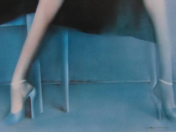 池内　登　【二人の椅子】、希少豪華画集画、新品高級額・額装付