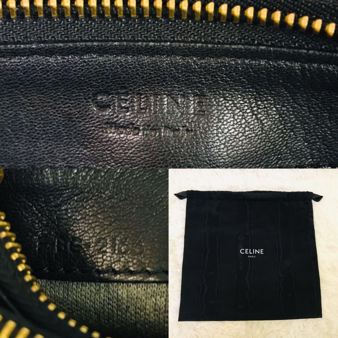 極美品✨セリーヌ ショルダーバッグ トリオ ラージ ゴールド金具 ブラック