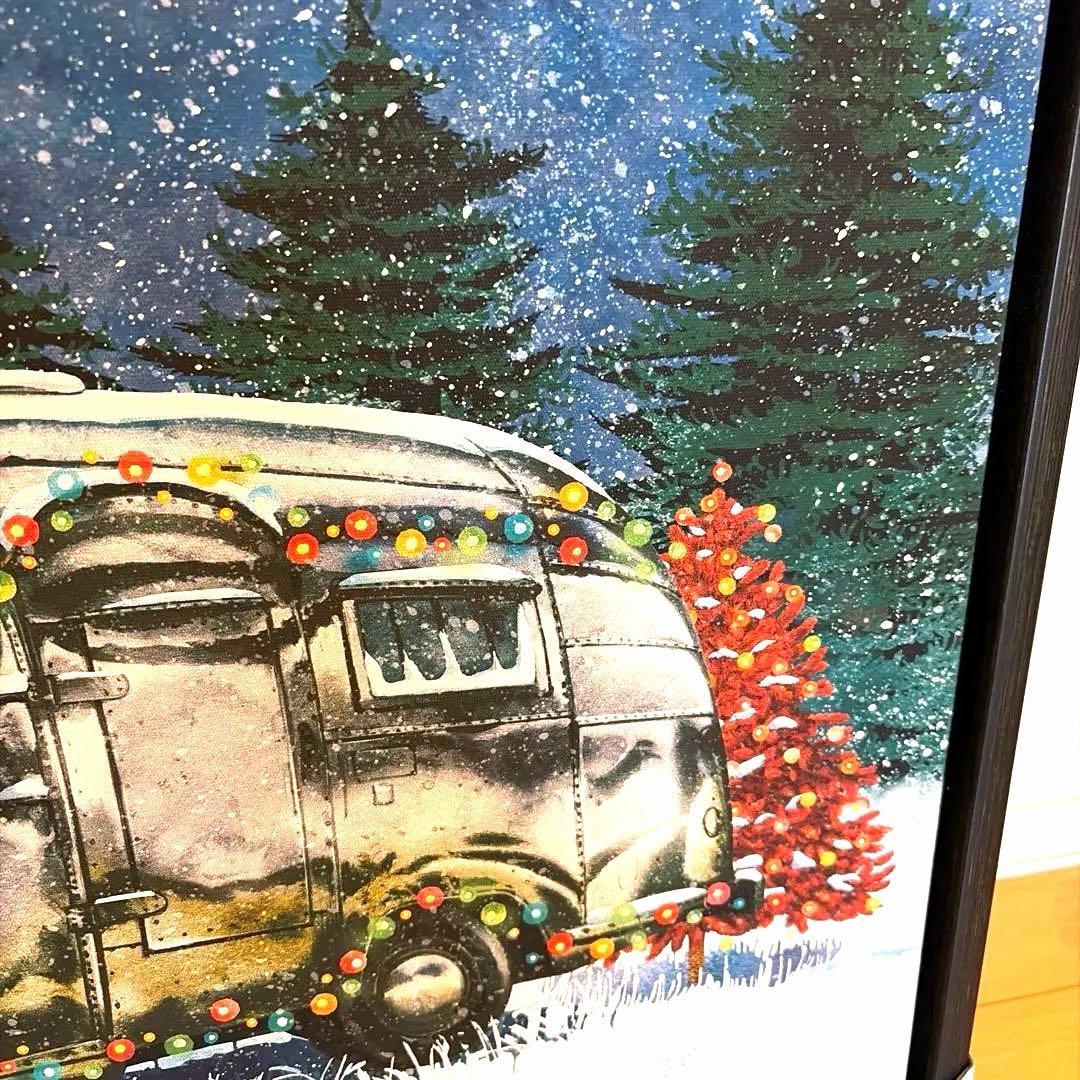 アメリカで購入】ライトが光るクリスマスのトレーラーアートボード