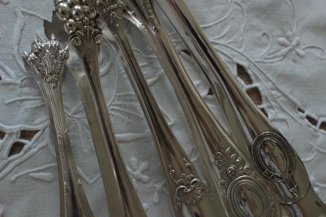 C】シルバーコーティングのトング/野獣の足・フランスアンティーク