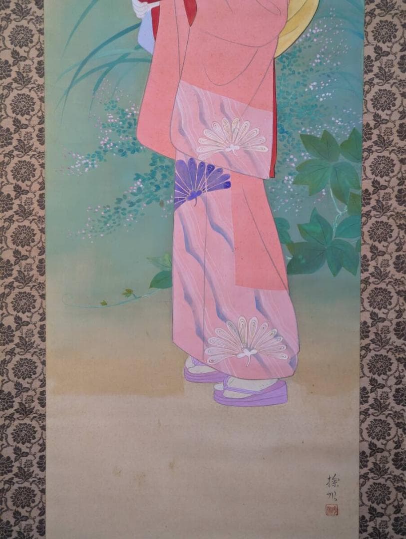 模写】掛軸 伊東深水 美人図 歌川派浮世絵の正統 P127