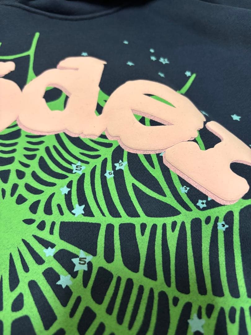 sp5der パーカー ネイビー