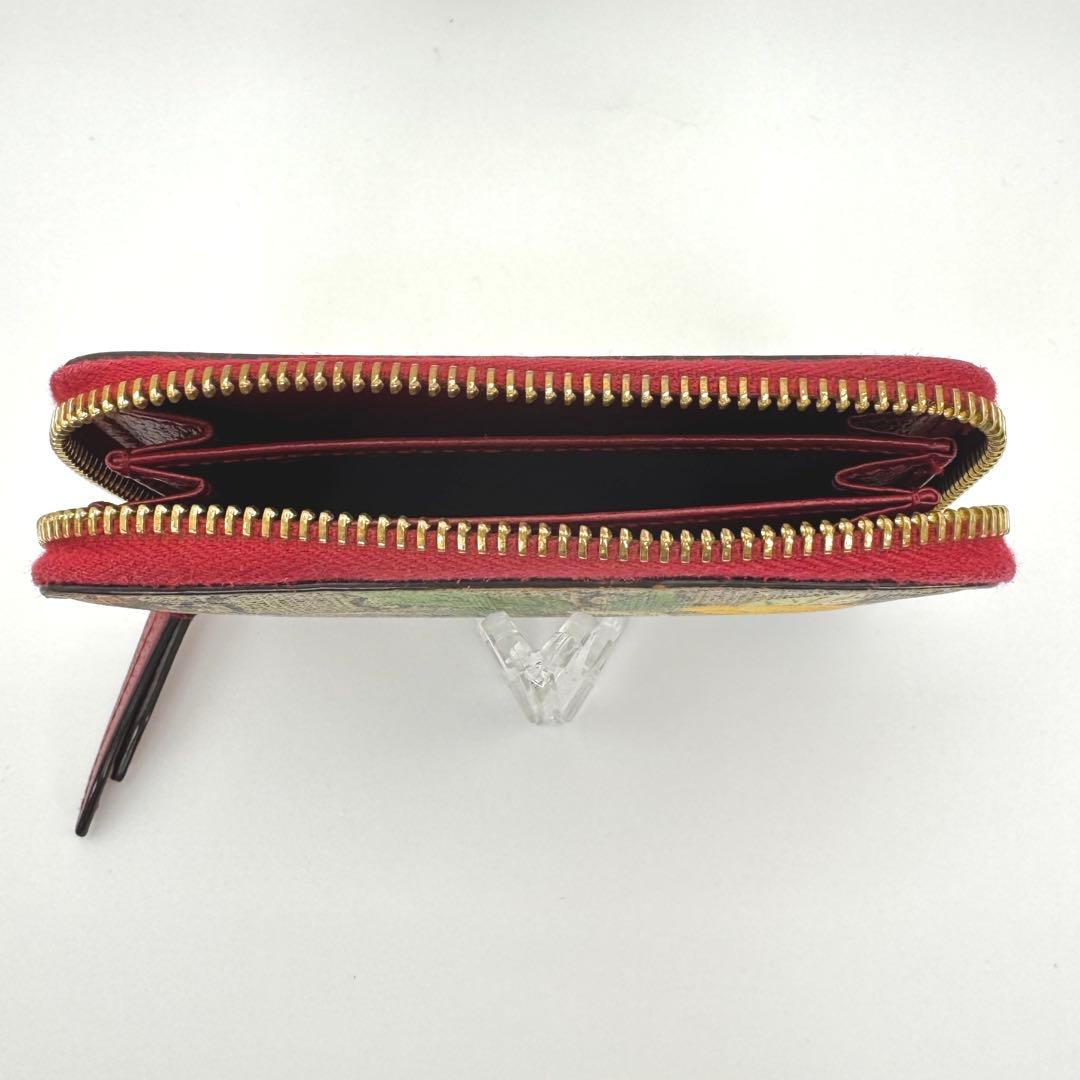 GUCCI - GGスプリーム コンパクトウォレット　ティアン 鳥柄 【美品】