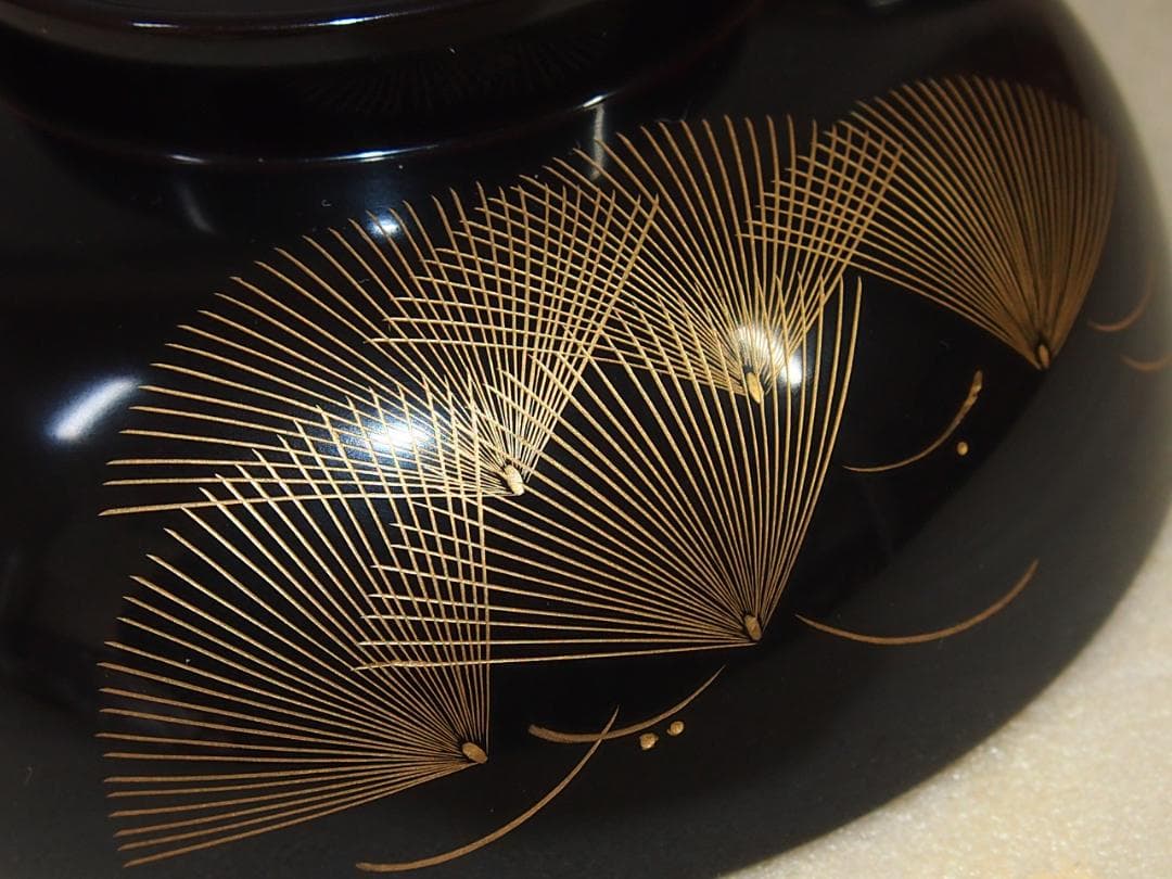 【未使用】輪島塗 五島屋謹製 西岡勇人作 寿松沈金 煮物椀 5客 雑煮椀/大椀