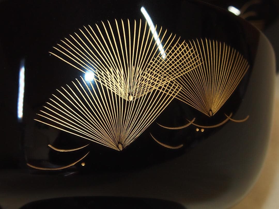 【未使用】輪島塗 五島屋謹製 西岡勇人作 寿松沈金 煮物椀 5客 雑煮椀/大椀