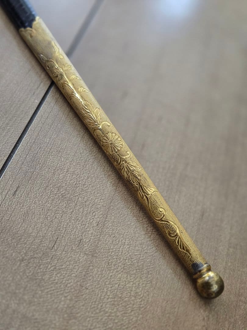 戦前　美品　菊ご紋入り儀礼長剣/刃無し模造刀身　刀緒付き