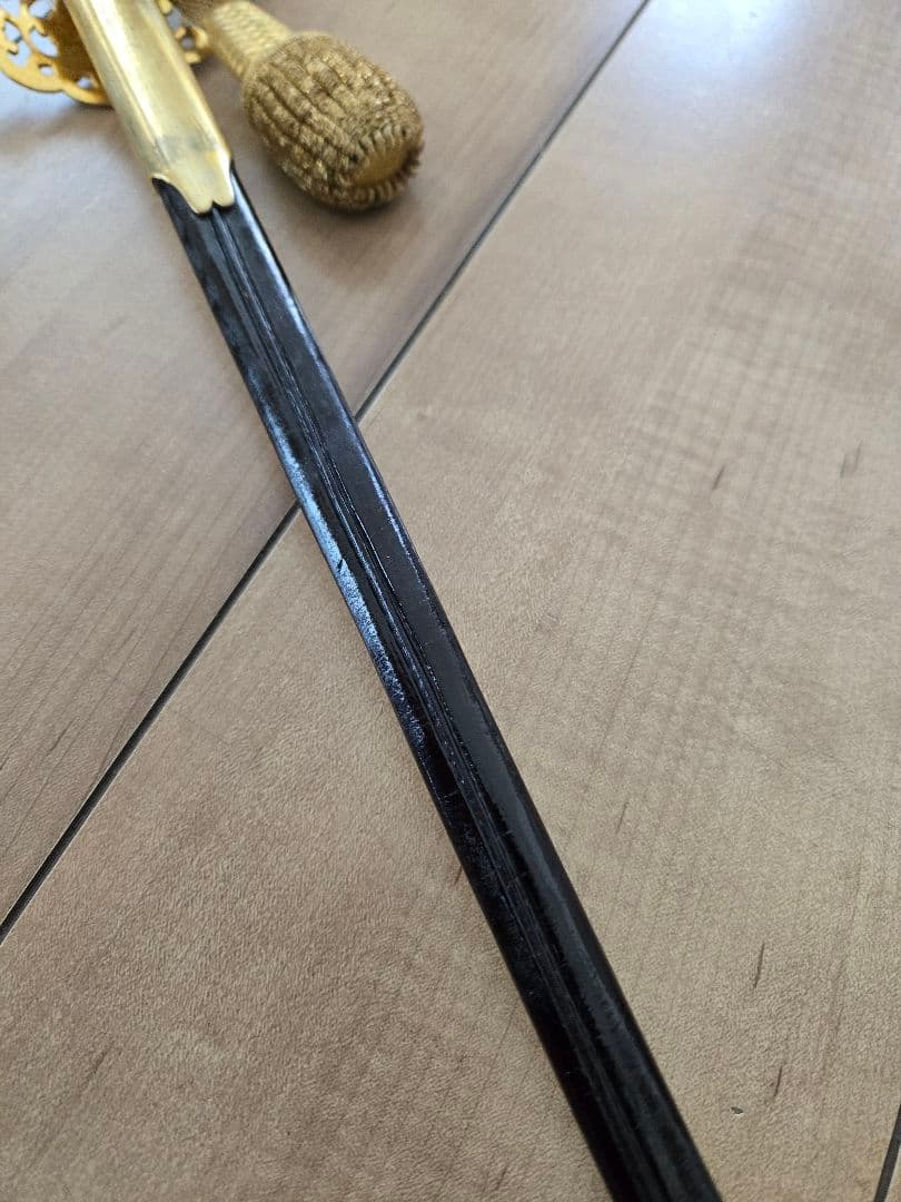 戦前　美品　菊ご紋入り儀礼長剣/刃無し模造刀身　刀緒付き