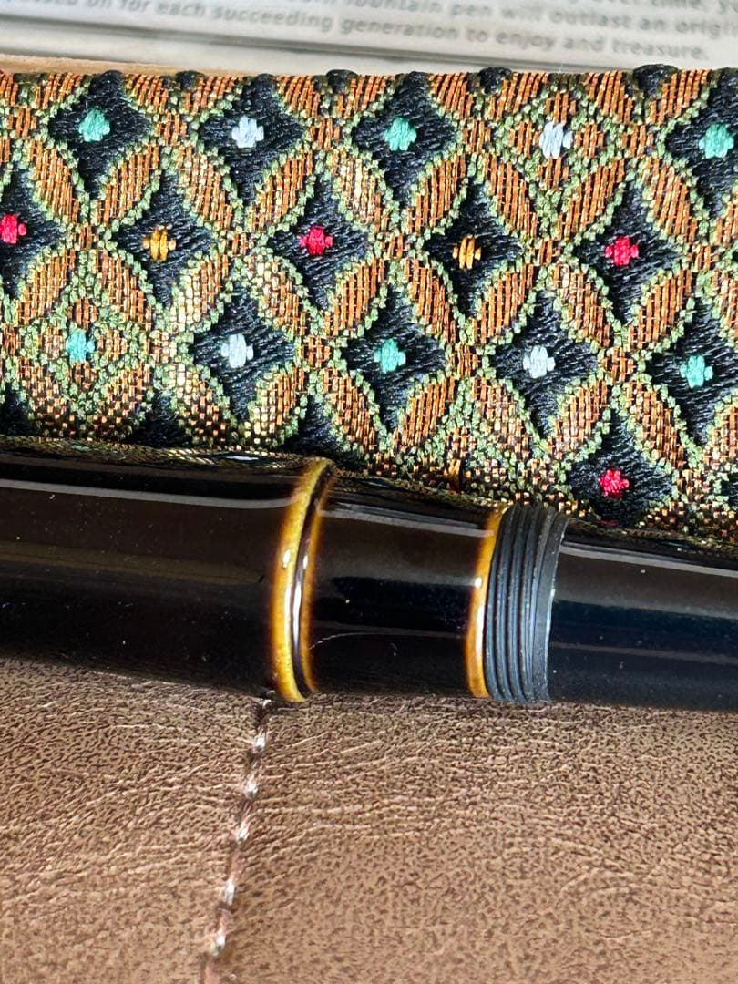 プラチナ万年筆　出雲　溜塗り　枇杷溜　美品　細字