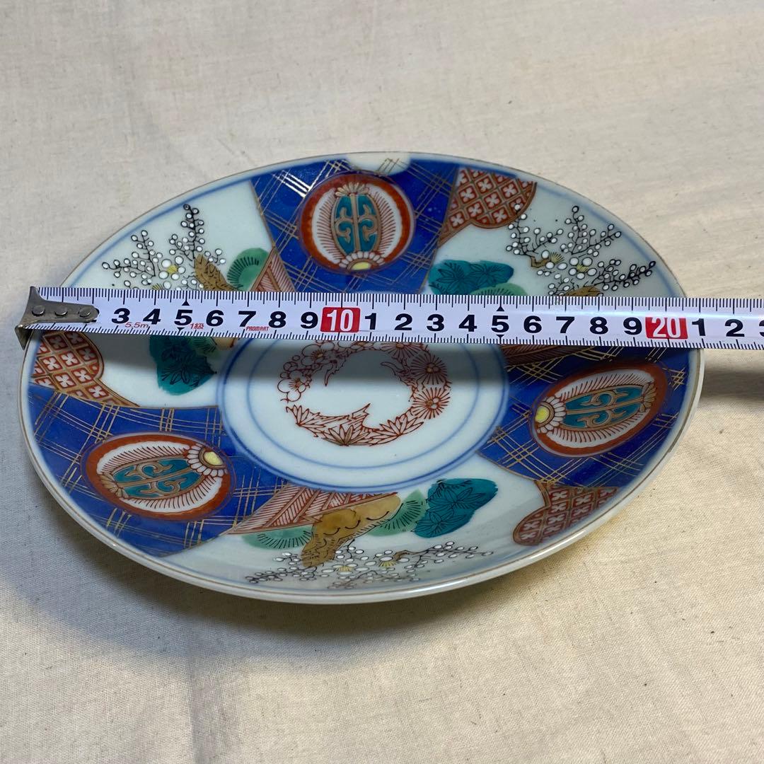 伊万里　古伊万里　中皿　色絵　金彩　松竹梅　２客