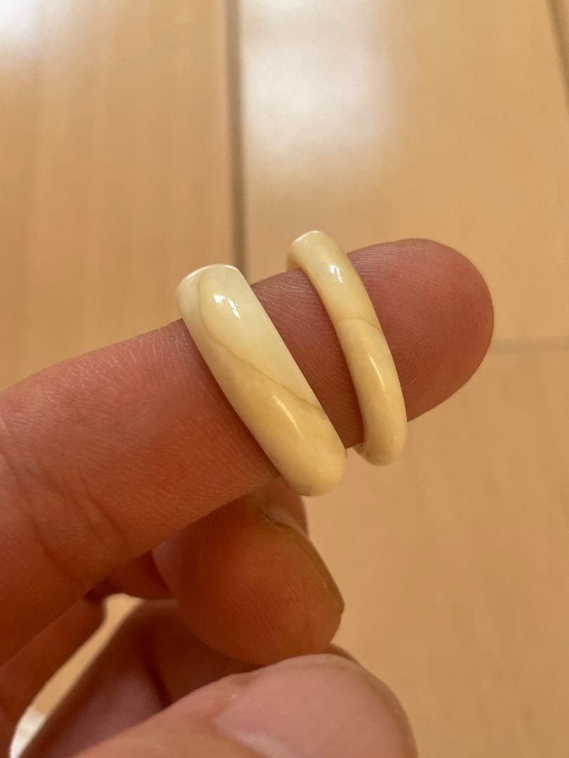 鯨歯リング 17.5〜17.8号マッコウ 抹香鯨 印材 根付け ボーンカービング