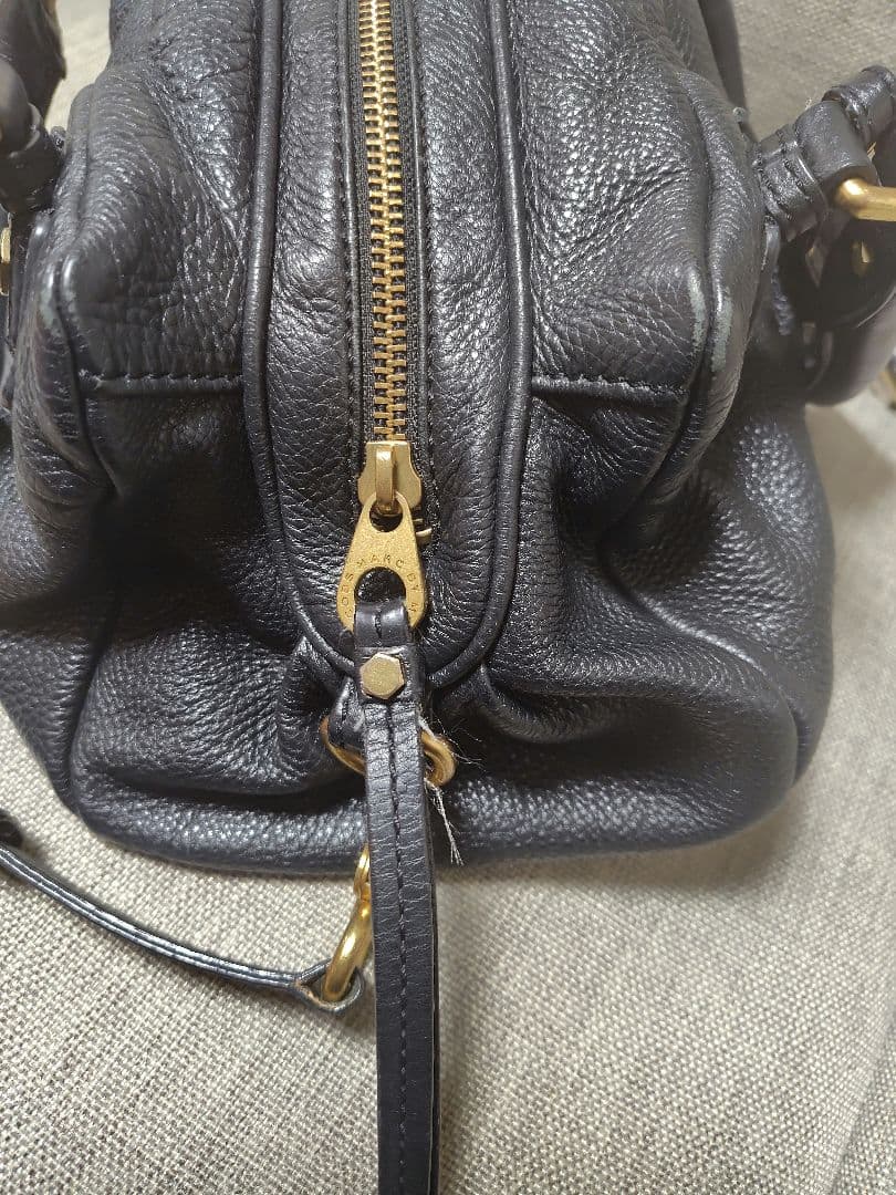 マークジェイコブス レザー シボ革 ゴールド金具 ハンドバッグ 黒y2k