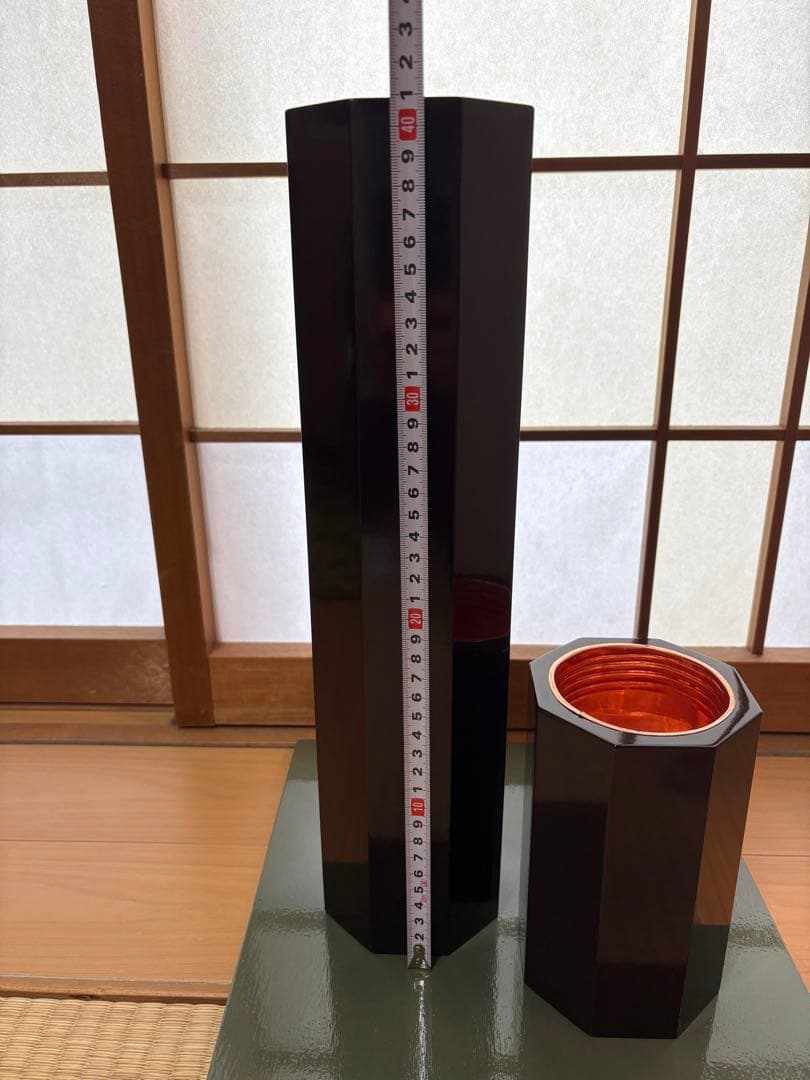 26 美品！華道 短二管筒 いけばな 寸胴 2点セット 華道具 花