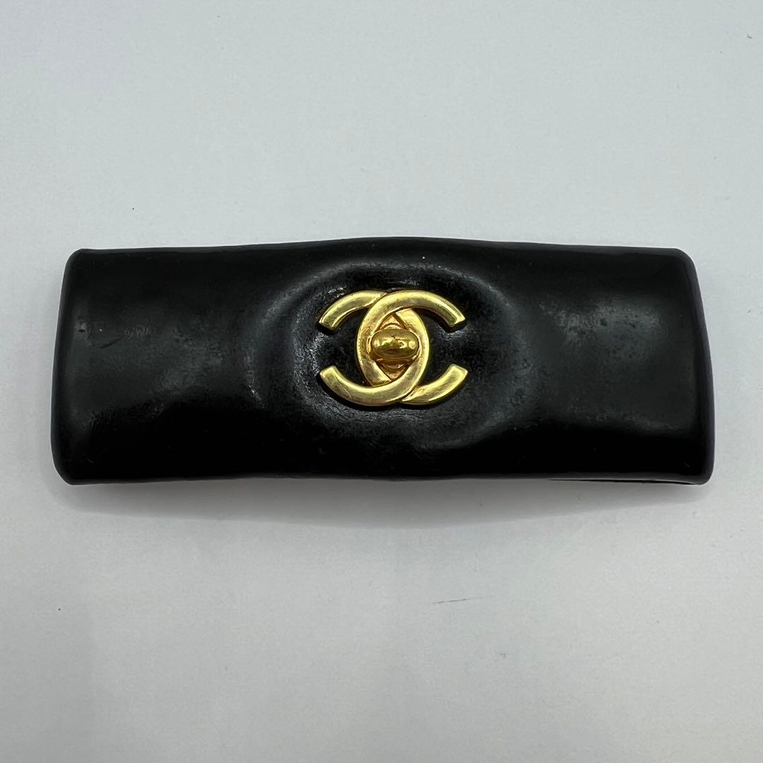 【極美品】シャネル バレッタ ココマーク ターンロック ゴールド金具