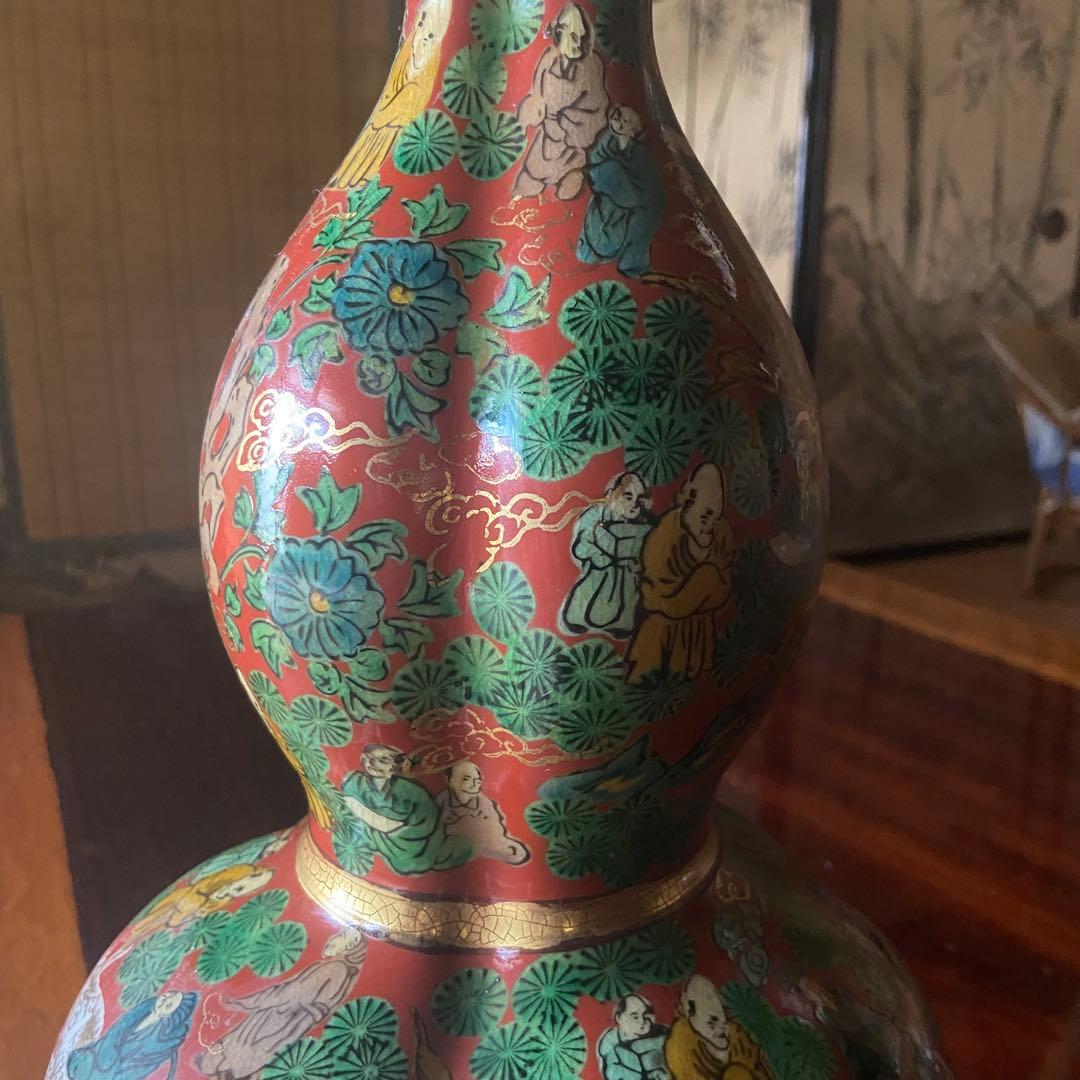 九谷焼き　ひょうたん形花瓶　壺