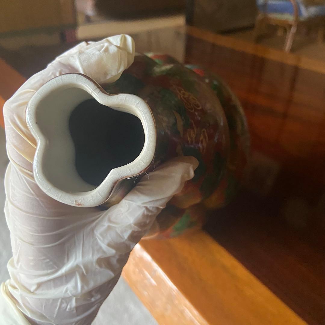 九谷焼き　ひょうたん形花瓶　壺