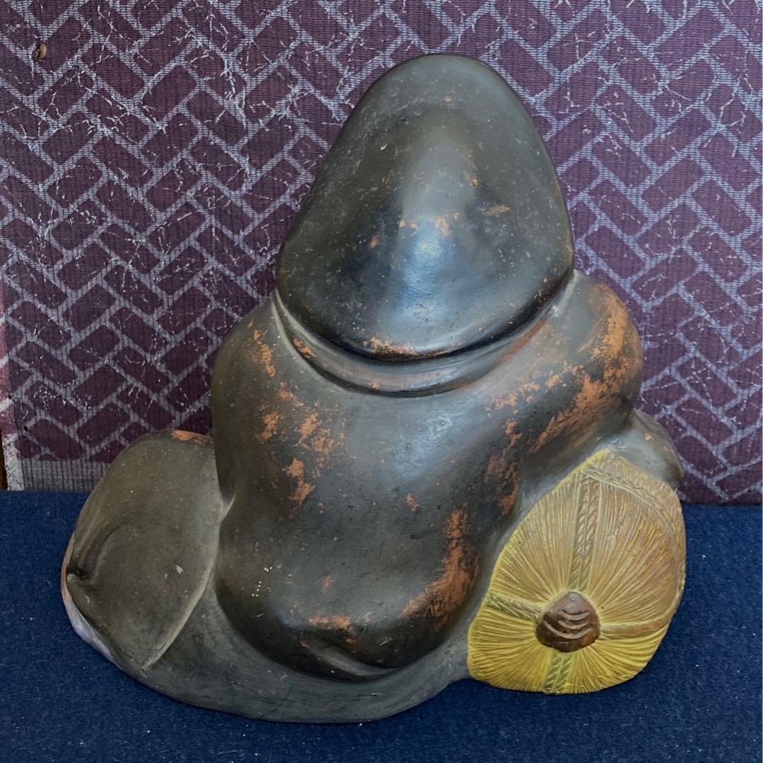 彩色備前　大黒天伏せ香炉　色備前