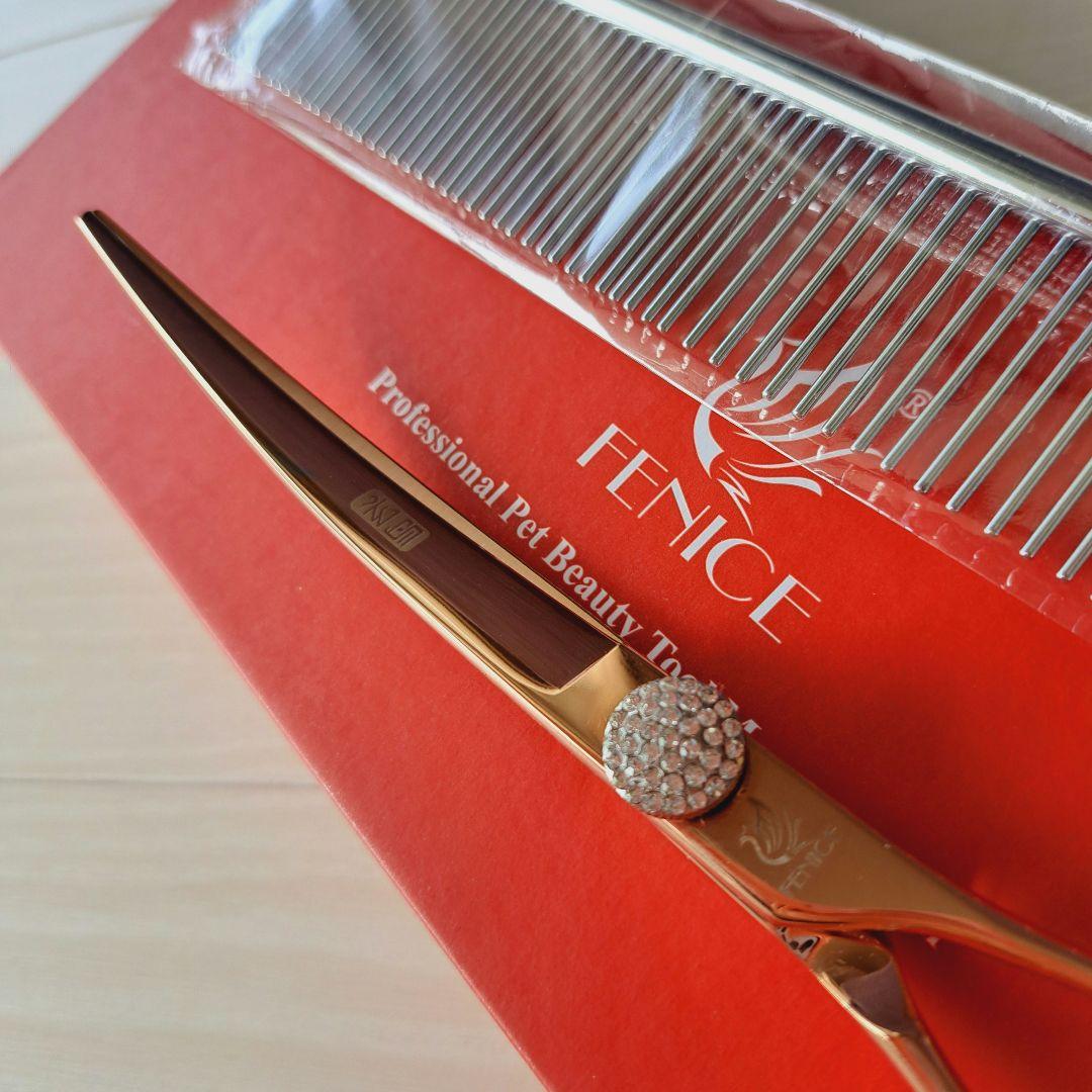 新品☆フェニーチェ ☆カーブシザー ギザ刄☆7in シザーケース付き