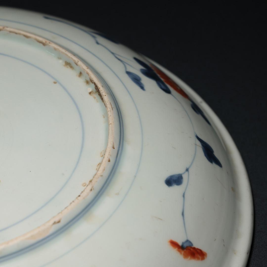 伊万里色絵花籠図皿 ∅31cm 古伊万里 骨董 R1370A