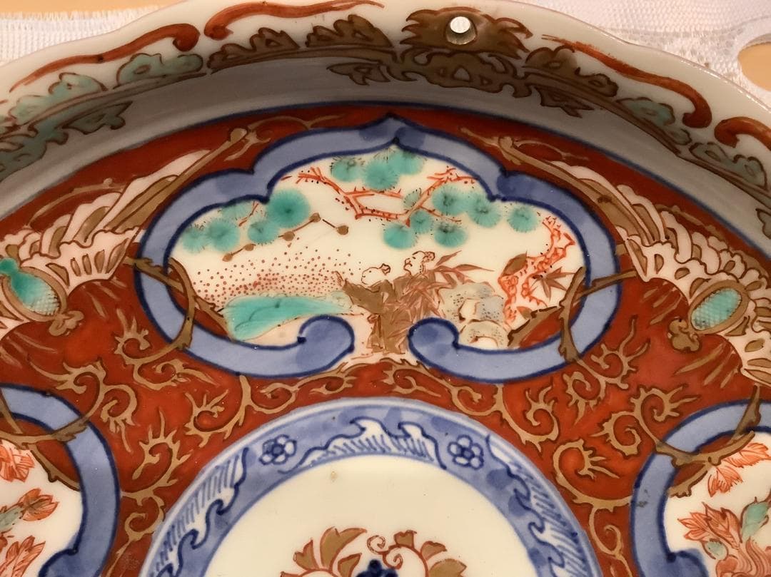 古伊万里】鉢 金襴手 渦福 アンティーク