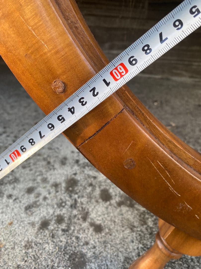 木製 舵輪 デザイン 直径約66cm 全体約90cm 木製 舵輪 デザイン 直径約