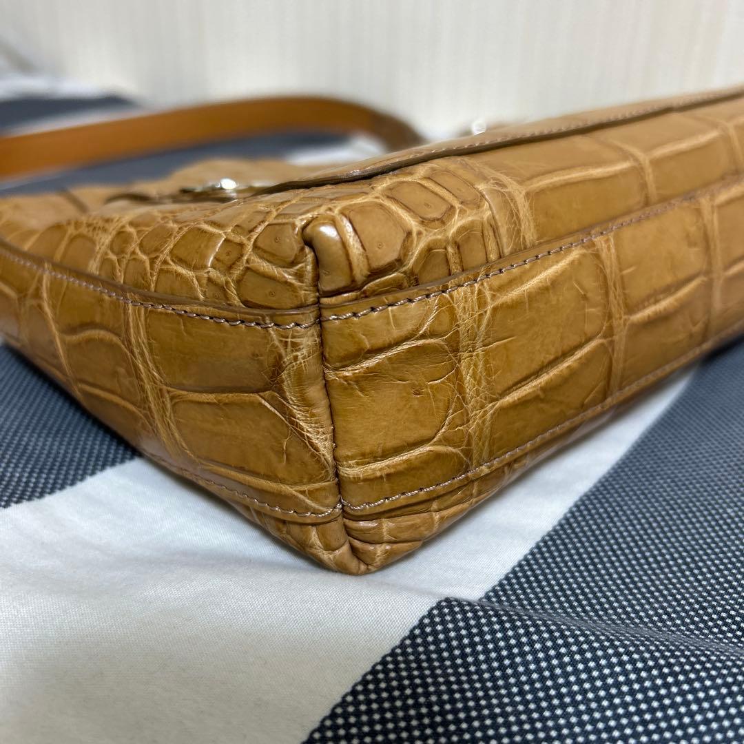 【美品】ボーグラン　JRA認定　クロコダイルレザー　2way ショルダーバッグ