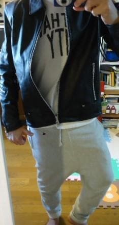 L/ビームス×チャンピオン/コラボ/サルエルパンツ/スウェットパンツ/グレー