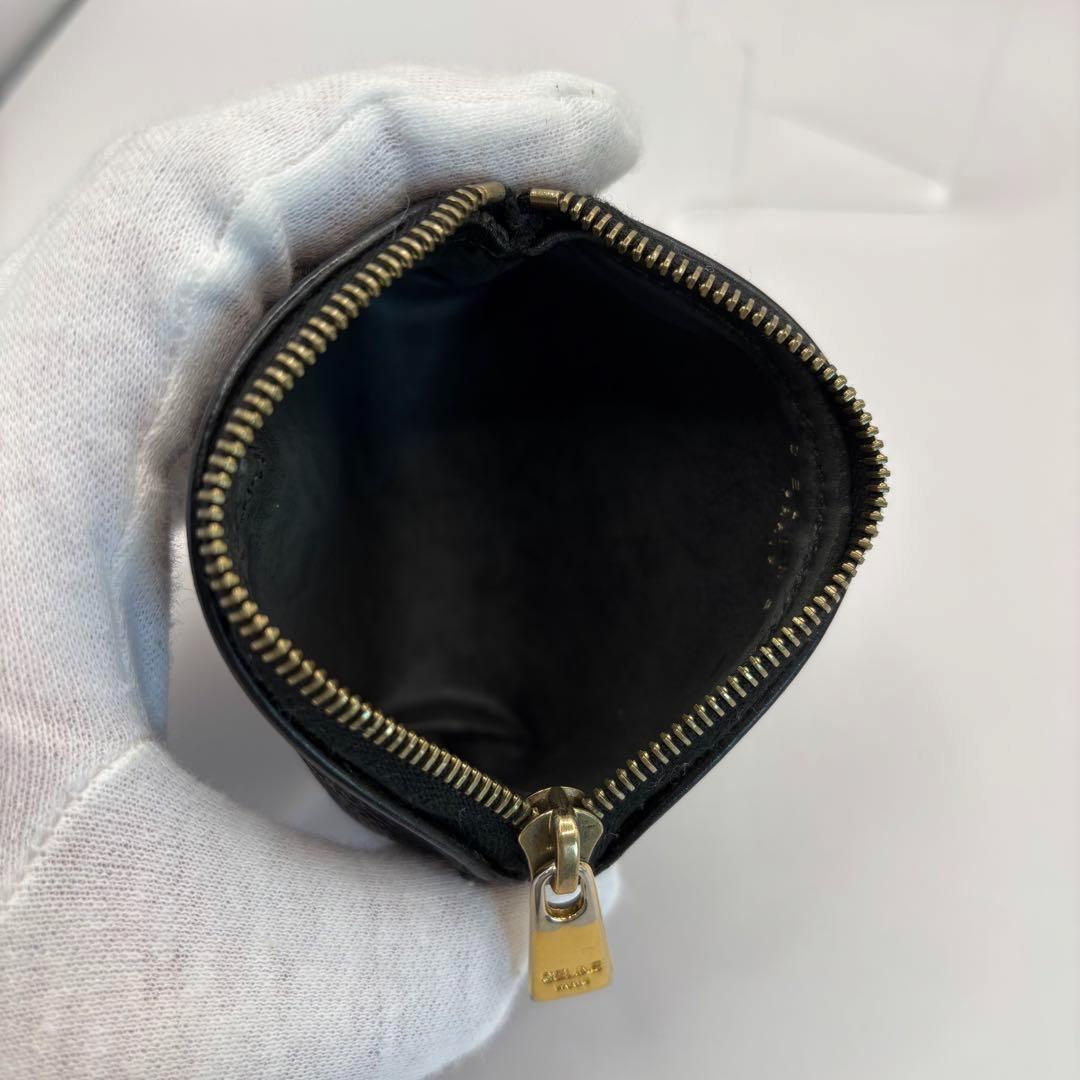 CELINE ケース　マカダム　トリオンフ　ブラック　レザー　黒マカダム