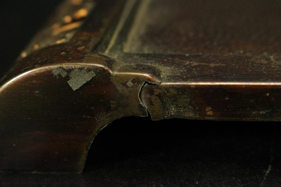 煙草盆 草花鳥文様 銅(メ1776)