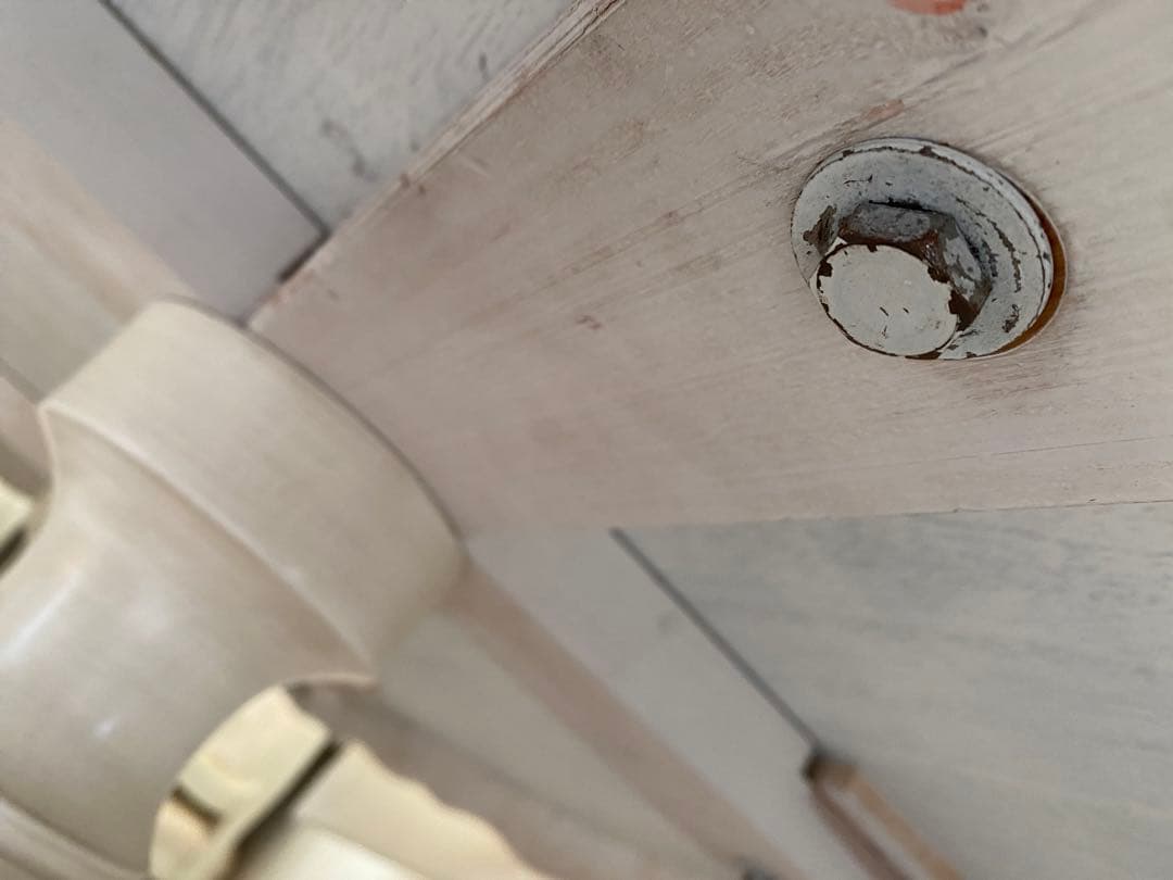 アンティーク調ホワイト オーバル型ダイニングテーブル ロココ調 楕円形テーブル