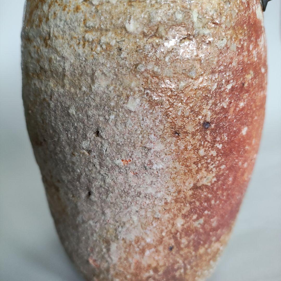 岡見周二　掛花生　花入　花瓶　信楽　自然釉