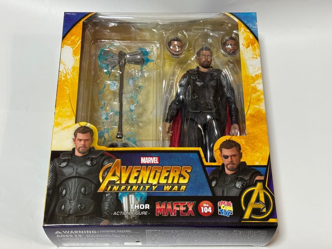 マフェックス No.104 MAFEX THOR（INFINITY WAR） Mafex No. 104 Marvel's Avengers Infinity War Thor Action Figure Medico
